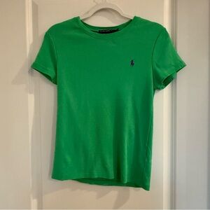 Ralph Lauren Green Cotton Short Sleeve Tee-Purple Pony